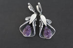 Calla flower Large ring sterling silver 925 Amethyst druse purple