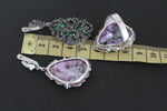 Very big ring Silver 925 nacreous green lab quartz jewelry