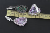 Very big ring Silver 925 nacreous green lab quartz jewelry