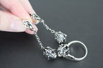 925 Silver RING with loose white zircons diamond shaped