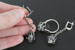 925 Silver RING with loose white zircons diamond shaped