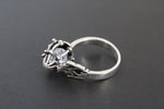 925 Silver RING with loose white zircons diamond shaped