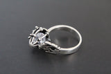 925 Silver RING with loose white zircons diamond shaped
