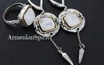 Earrings ring Sterling silver 925 moonstone