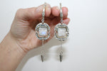 Earrings ring Sterling silver 925 moonstone