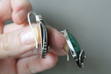 Earrings hooked Silver 925 malachite Armenian Spirit