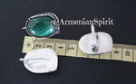 Earrings hooked Silver 925 malachite Armenian Spirit