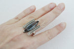 Zircon blue Ring adjustable Silver 925