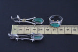 Malachite jewelry Set Earrings and ring High quality SILVER 925 gold plated