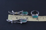 Malachite jewelry Set Earrings and ring High quality SILVER 925 gold plated