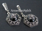 Earrings marcasite silver 925 Armenian Spirit