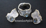Vintage style ring black onyx SILVER 925 gold plated
