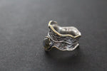 Vintage style ring black onyx SILVER 925 gold plated