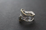 Vintage style ring black onyx SILVER 925 gold plated