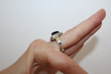 Earrings and ring onyx black gemstone Silver 925 gold plated