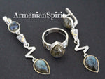 Earrings silver 925 Labradorite Armenian Spirit