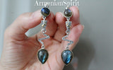 Earrings silver 925 Labradorite Armenian Spirit