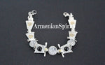 Bracelet Sterling silver 925 gemstones gold plated