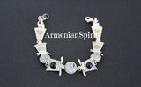 Bracelet Sterling silver 925 gemstones gold plated