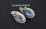 Ring earrings silver 925 Labradorite