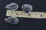 Ring earrings silver 925 Labradorite