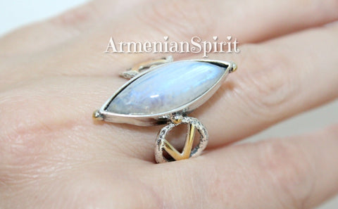 Ring silver 925 moonstone