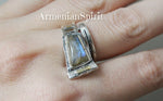 Ring earrings silver 925 Labradorite