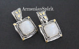 Earrings silver 925 moonstone