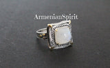 Ring silver 925 moonstone