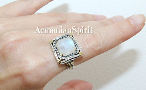 Ring silver 925 moonstone