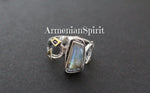 Ring earrings silver 925 Labradorite