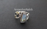 Ring earrings silver 925 Labradorite