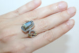 Ring earrings silver 925 Labradorite