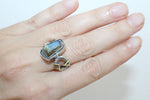 contemrorary fashion ring with labradorite silver 925