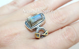 Ring earrings silver 925 Labradorite