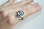 Ring earrings silver 925 Labradorite