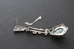 Earrings ring Set labradorite blue gem Silver gold plated jewelry