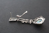 Earrings ring Set labradorite blue gem Silver gold plated jewelry