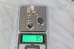 Earrings ring Set labradorite blue gem Silver gold plated jewelry