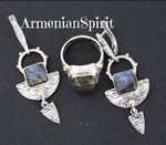 Earrings silver 925 Labradorite