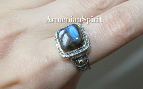 Ring silver 925 Labradorite