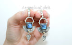 Earrings silver 925 Labradorite