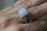 Ring silver 925 moonstone