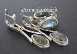 Earrings silver 925 Labradorite Armenian Spirit