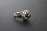 Earrings hooked ring Green prehnite Silver 925 gold plated