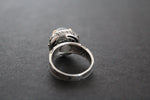 Earrings hooked ring Green prehnite Silver 925 gold plated