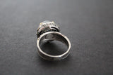 Earrings hooked ring Green prehnite Silver 925 gold plated