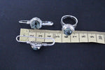 Earrings hooked ring Green prehnite Silver 925 gold plated