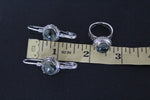 Earrings hooked ring Green prehnite Silver 925 gold plated