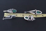 Earrings ring pendant Sterling silver 925 green malachite  ONE of a Kind